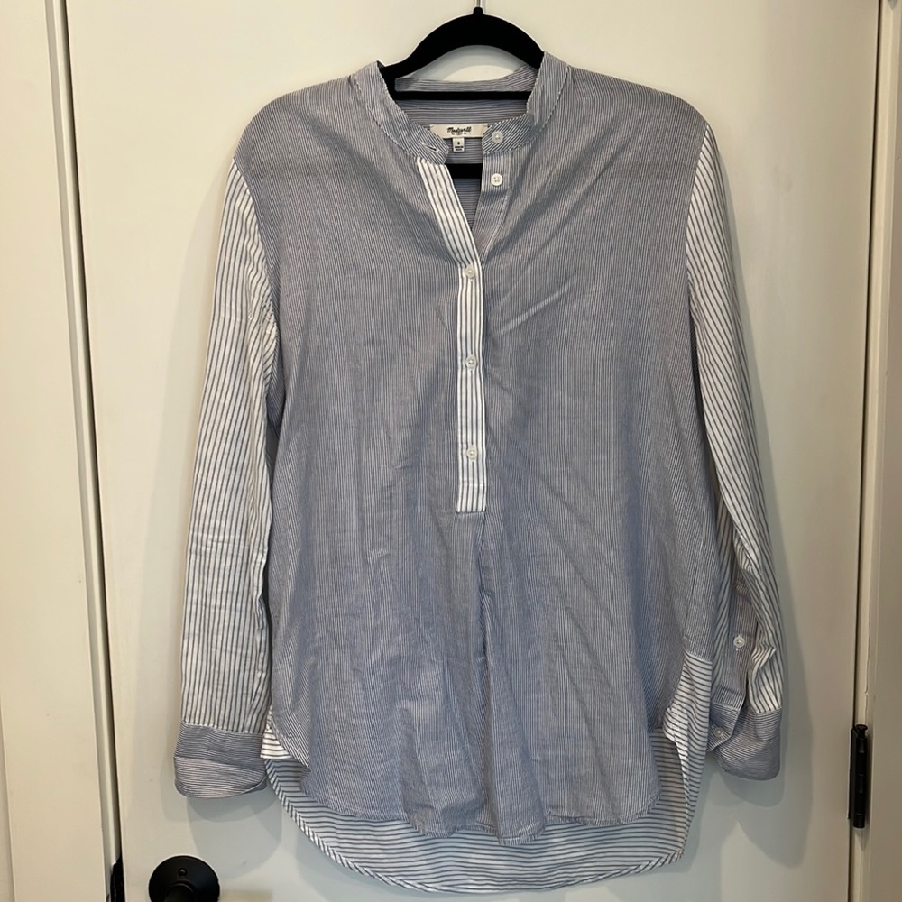 Madewell tunic, size small, blue and white stripe